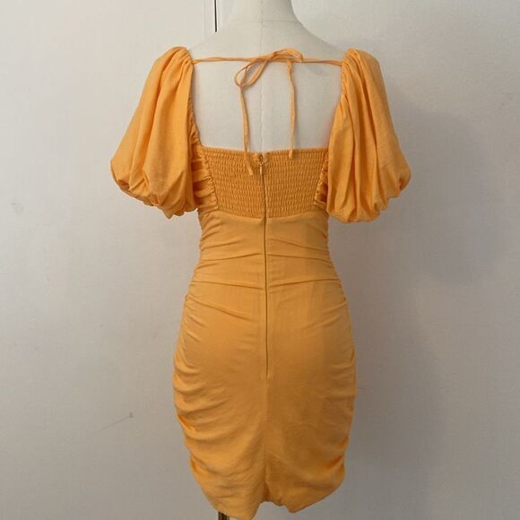 Guess Creamsicle Kiki Mini Ruched Dress Size 0 - Picture 6 of 14